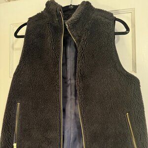JCrew Black Fur Vest